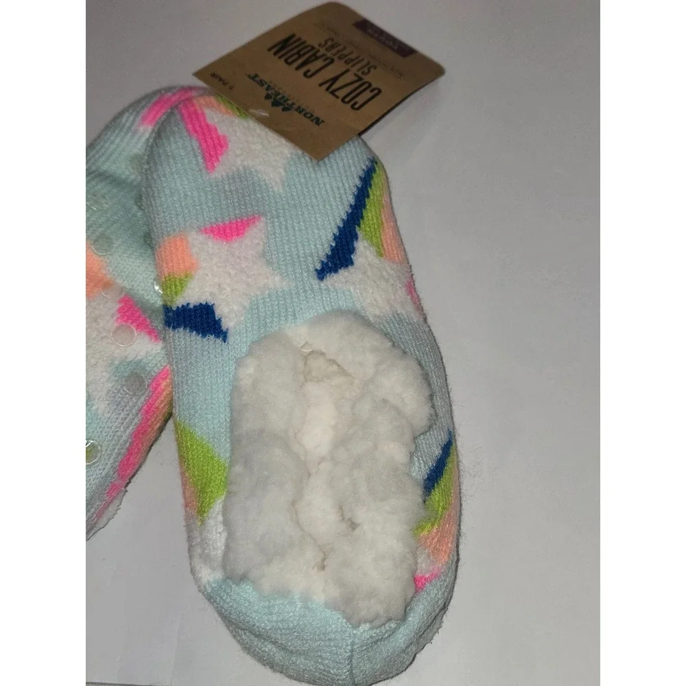 Northeast Outfitters‎ Youth Cozy Cabin Slipper Socks, Stars, Size 10K-4